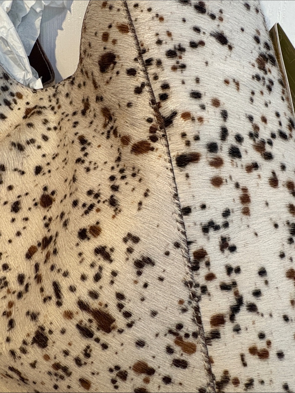 BNWT CAVALCANTI Cowhide Brown Black Speckle Shoulder Bag Genuine Italian Leather - Picture 7 of 13